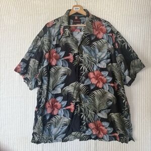 Tommy Bahama Button Up Hawaiian Shirt Floral Size XXL 100% Silk